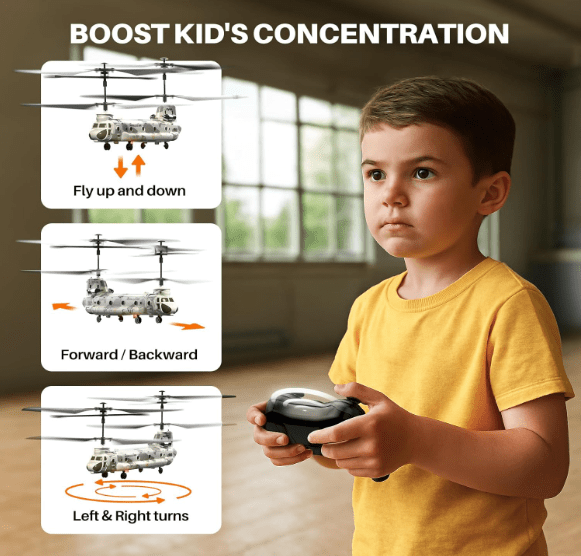 S52H Chinook RC Military Helicopter for Kids – One - Key Takeoff, Altitude Hold & Crash Resistant – Army Transport Toy for Beginners - Monsta Online