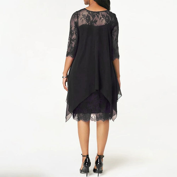Women's Plus Size Elegant Midi Dress – Flattering Curve - Friendly Style - Monsta Online