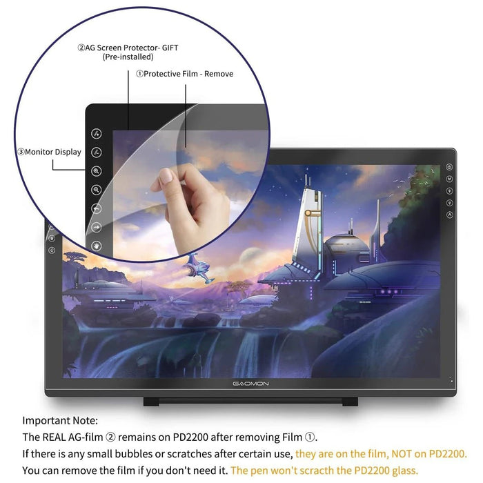 Large 21.5 Inch Professional Graphics Tablet Drawing Monitor Pen display with Tilt - Support Battery - Free 8192 Pen Pressure - Monsta Online