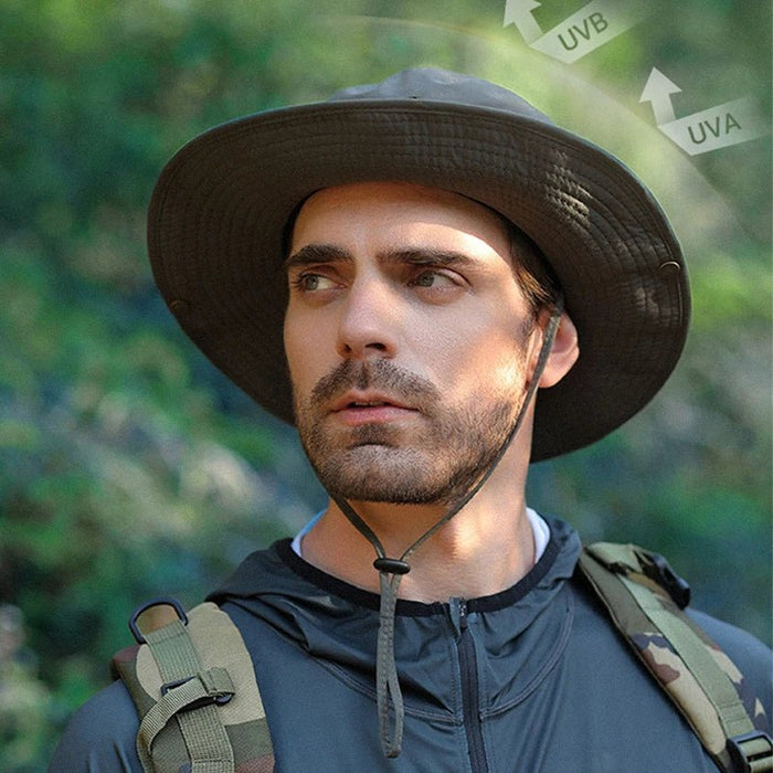 Cowboy - Style UPF 50+ Wide Brim Bucket Sun Hats for Men - Monsta Online