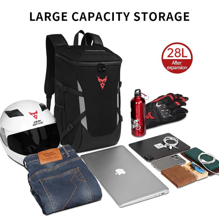 Waterproof Reflective Motorcycle Backpack With Helmet and Laptop Compartments - Monsta Online