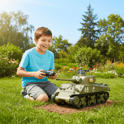 1/16 Scale Sherman RC Tank 2.4G RTR w/ Smoke, BB Pellet Gun & Infra Red Function - Monsta Online