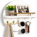 Round Wooden Key Holder – Eco - Friendly Wall Organizer with Hooks & Shelf for Entryway - Monsta Online