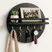 Round Wooden Key Holder – Eco - Friendly Wall Organizer with Hooks & Shelf for Entryway - Monsta Online