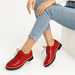 Solenya Lace - Up Shoes – Women's Shiny Glossy Casual Flat Shoes - Monsta Online