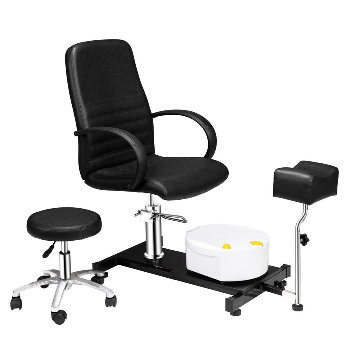 Professional No - plumbing Spa Pedicure Chair with Foot Bath and Rolling Stool - Monsta Online