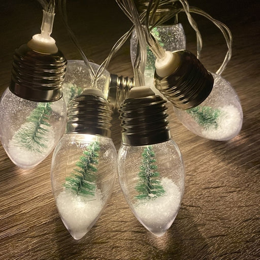 2M Snow Globe Christmas Tree String Lights 10 LED Warm Glow - Monsta Online