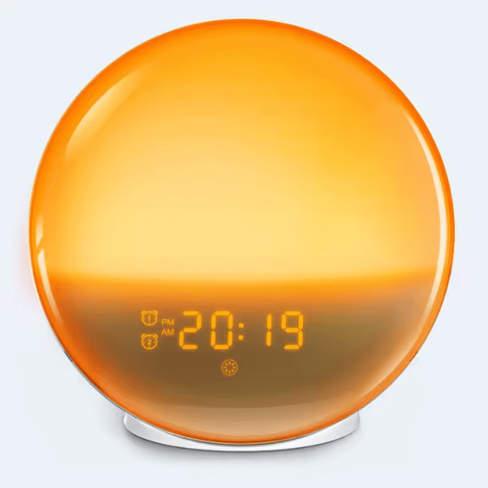 Soothing Sunrise Alarm Clock Lamp with Adjustable Brightness and White Noise - Monsta Online