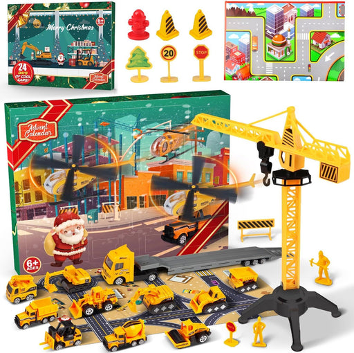24 - Day Christmas Advent Calendar Construction Vehicle Toy Set for Kids - Monsta Online