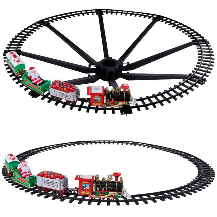 23" Battery - Operated Christmas Train Set with Sound & Light - Electric Tree Surround Track Toy for Kids - Monsta Online