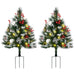 2FT Pre - Lit Artificial Christmas Tree 2 - Pack — 24 LED Lights, Berries, Pinecones, Cordless, Outdoor/Indoor - Monsta Online
