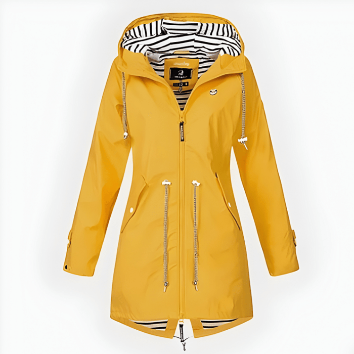 Women's Long Waterproof Rain Jacket – Windproof, Hooded & Breathable - Monsta Online