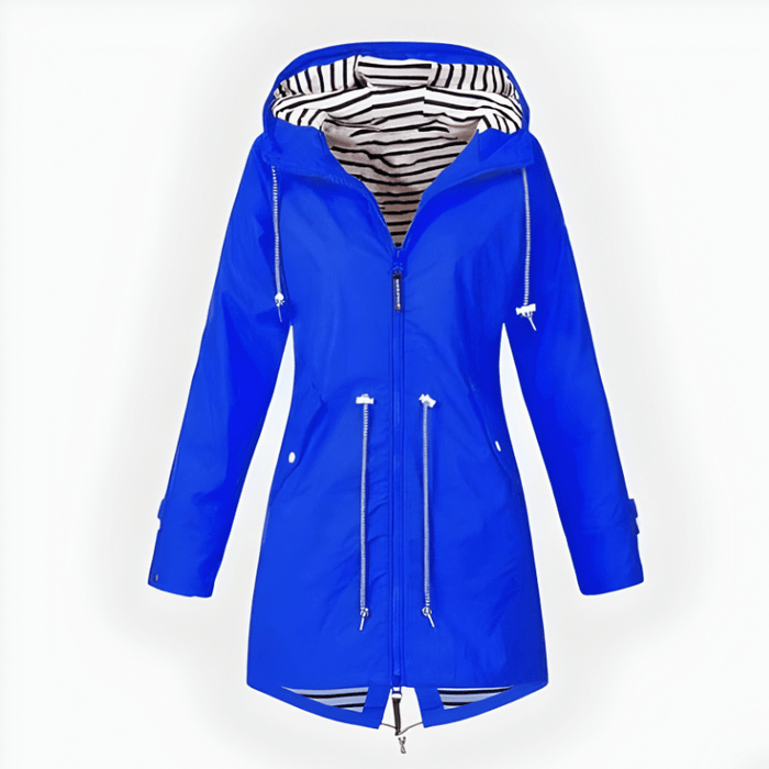 Women's Long Waterproof Rain Jacket – Windproof, Hooded & Breathable - Monsta Online