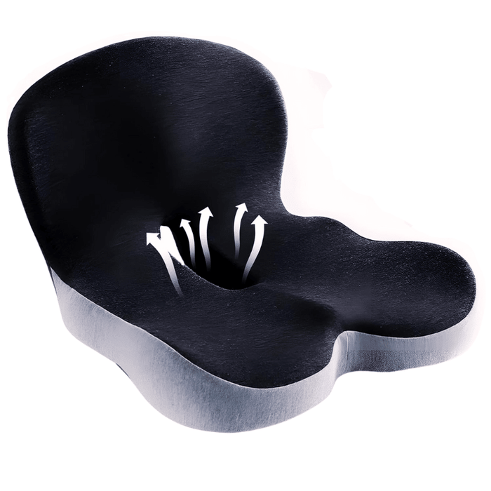 Ergonomic Seat Cushion with Lumbar Support – Memory Foam Posture Cushion for Office, Car & Travel - Monsta Online