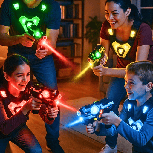 4 - Player Interactive Laser Tag Toy Gun Set with LED Score Vests for Kids Adults - Monsta Online