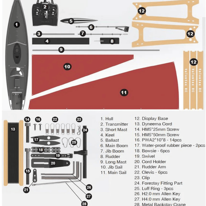 Compass: 53” RC Sailboat – Preassembled 2.4G Remote Boat for Older Kids and Adults - Monsta Online