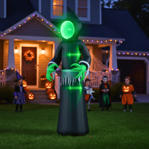8ft Inflatable Halloween Mirror Face Ghost with LED Lights - Monsta Online