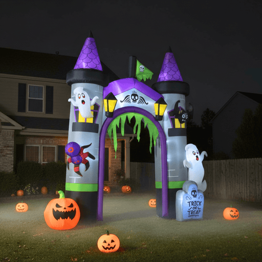 12FT Halloween Inflatable Archway with Ghost, Pumpkin, Spider and Bat - Monsta Online