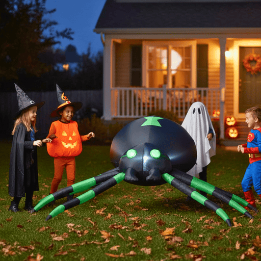 6FT Halloween Inflatable Glowing Spider with LED Lights for Blow Up Yard Decoration - Monsta Online