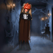 5.6ft Sound - Activated Pumpkin Head Ghost Animated – Glowing Eyes and Creepy Sounds - Monsta Online