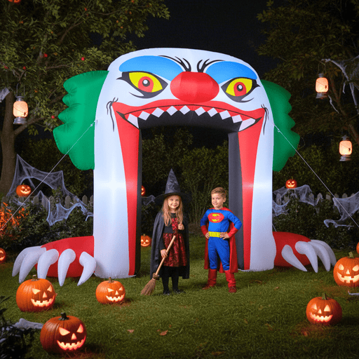 9FT Giant Halloween Inflatable Clown Archway with LED Lights - Monsta Online