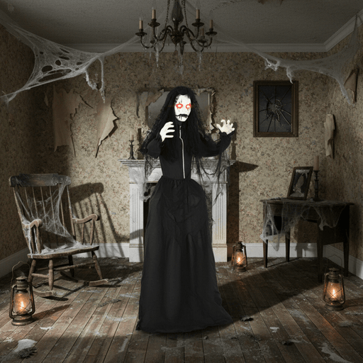 5.5ft Sound - Activated Halloween Animatronic Zombie Bride – Jaw Drop, Glowing Eyes and Creepy Sounds - Monsta Online