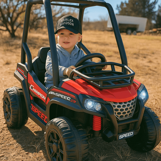 12V Electric Dual Motor UTV Ride - On Truck with Music Headlights and Suspension - Monsta Online