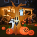 7.5ft Inflatable Halloween Haunted Tree with Owl, Ghost and Pumpkins - Monsta Online
