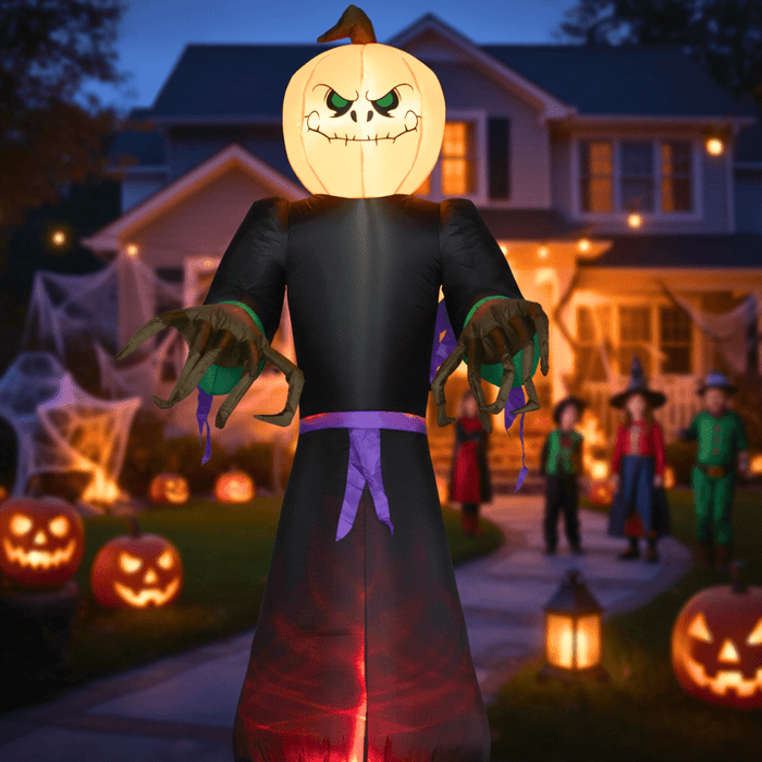 7ft Inflatable Halloween Reaper Ghost Pumpkin with LED Lights - Monsta Online