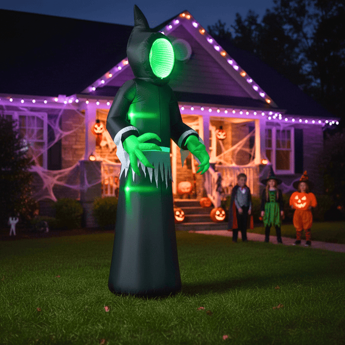8ft Inflatable Halloween Mirror Face Ghost with LED Lights - Monsta Online