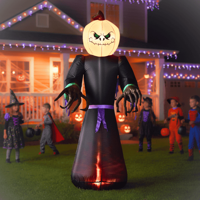 7ft Inflatable Halloween Reaper Ghost Pumpkin with LED Lights - Monsta Online