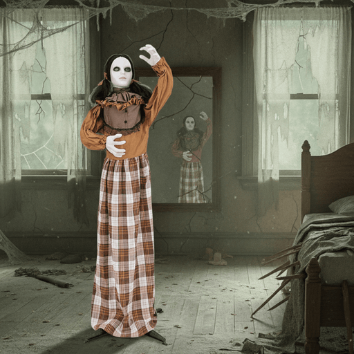 5.4ft Sound - Activated Animatronic Halloween Witch – Pop - Up with Flashing Eyes and Screeching Laugh - Monsta Online
