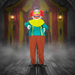 6ft Sound - Activated Animatronic Halloween Clown - Yellow Glowing Eyes and Shaking Head - Monsta Online