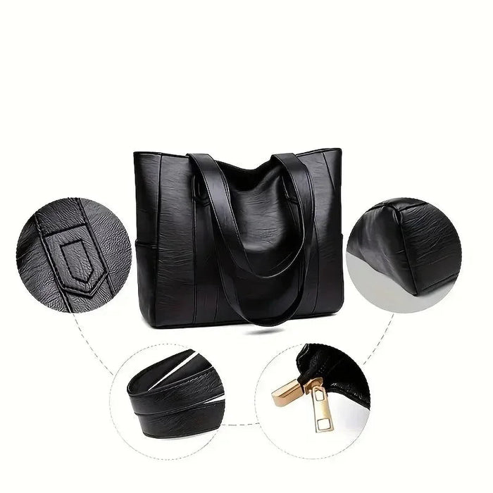 Chic Retro Leather Shoulder Bag for Women – Smooth Finish with Timeless Elegance - Monsta Online