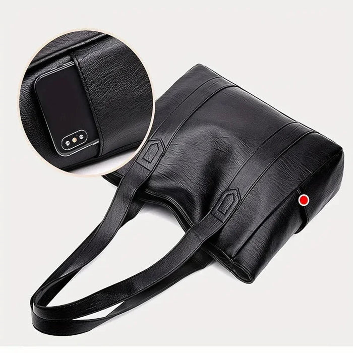 Chic Retro Leather Shoulder Bag for Women – Smooth Finish with Timeless Elegance - Monsta Online