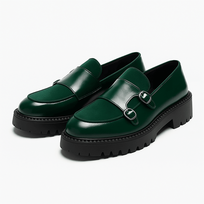 Valemont Monk Strap Loafers – Men's Leather & Suede Double Monk Strap Shoes - Monsta Online