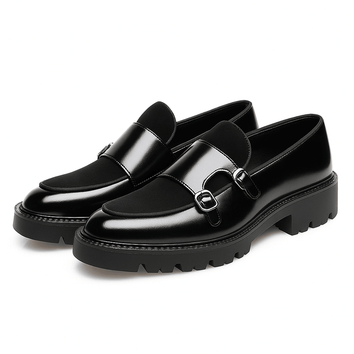 Valemont Monk Strap Loafers – Men's Leather & Suede Double Monk Strap Shoes - Monsta Online