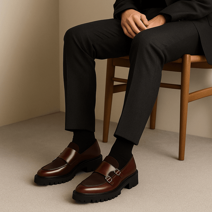 Valemont Monk Strap Loafers – Men's Leather & Suede Double Monk Strap Shoes - Monsta Online