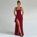 Valessia Slip Maxi Dress – Women's Open Back Satin Formal Dress - Monsta Online