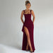 Valessia Slip Maxi Dress – Women's Open Back Satin Formal Dress - Monsta Online
