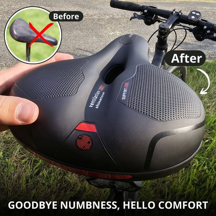 Premium Comfort Bike Seat with Safety Rear Light and Protective Cover – Pain - Free Ride - Monsta Online