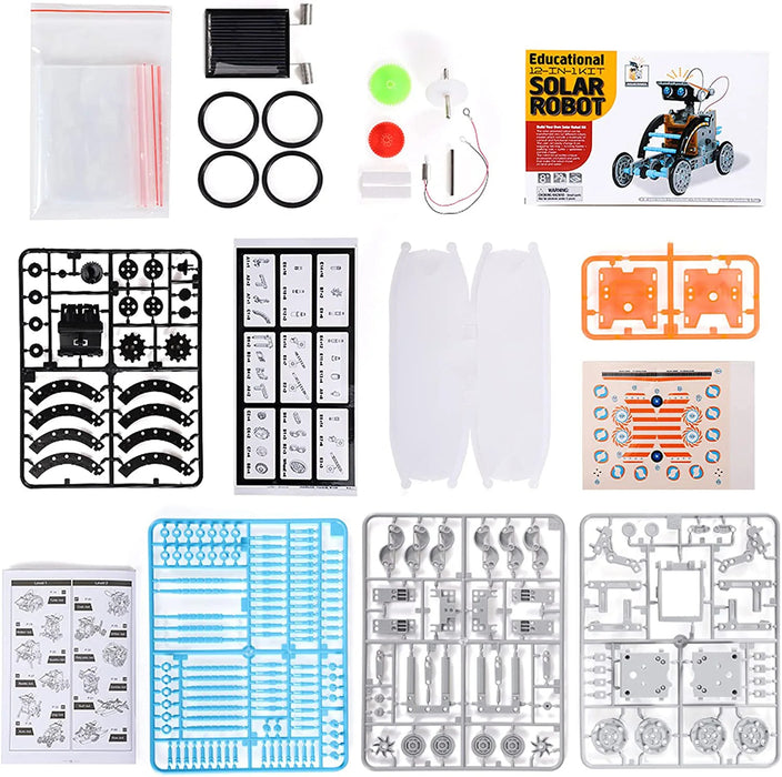 Monsta 12 - in - 1 Solar Robot Building Kit - STEM Educational Toy for Kids Age 8 - 12 - 190pc Screen - Free DIY Science Gift - Monsta Online