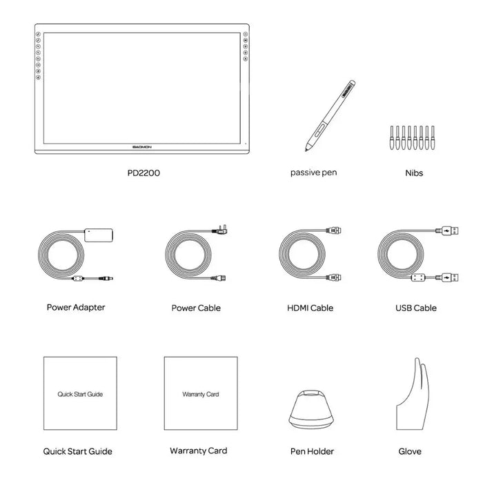 Large 21.5 Inch Professional Graphics Tablet Drawing Monitor Pen display with Tilt - Support Battery - Free 8192 Pen Pressure - Monsta Online