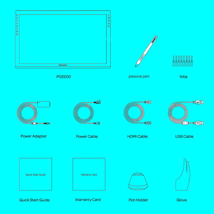 Large 21.5 Inch Professional Graphics Tablet Drawing Monitor Pen display with Tilt - Support Battery - Free 8192 Pen Pressure - Monsta Online