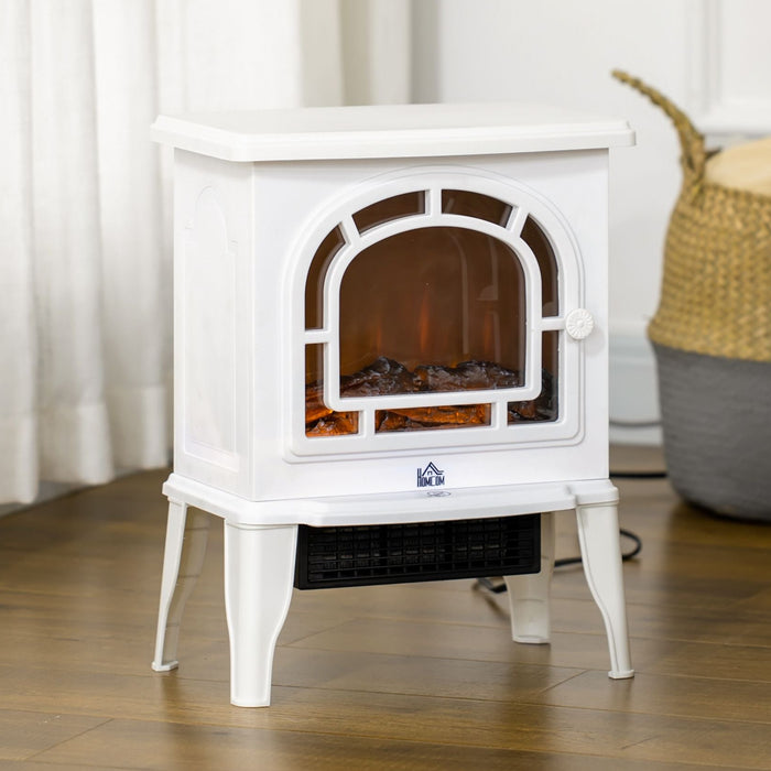 18 Inch White Electric Fireplace Heater with LED Flame - Monsta Online