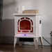18 Inch White Electric Fireplace Heater with LED Flame - Monsta Online