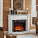 46 Inch White Electric Fireplace with Mantel and Remote Control - Monsta Online