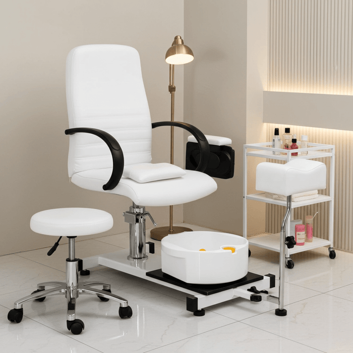 Professional No - plumbing Spa Pedicure Chair with Foot Bath and Rolling Stool - Monsta Online