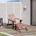 Classic Wooden Adirondack Outdoor Chair with Footrest for Patio and Poolside Comfort - Monsta Online