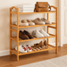 Sturdy 4 Tier Entryway Wooden Shoe Rack Organizer with Open Storage Shelves - Monsta Online